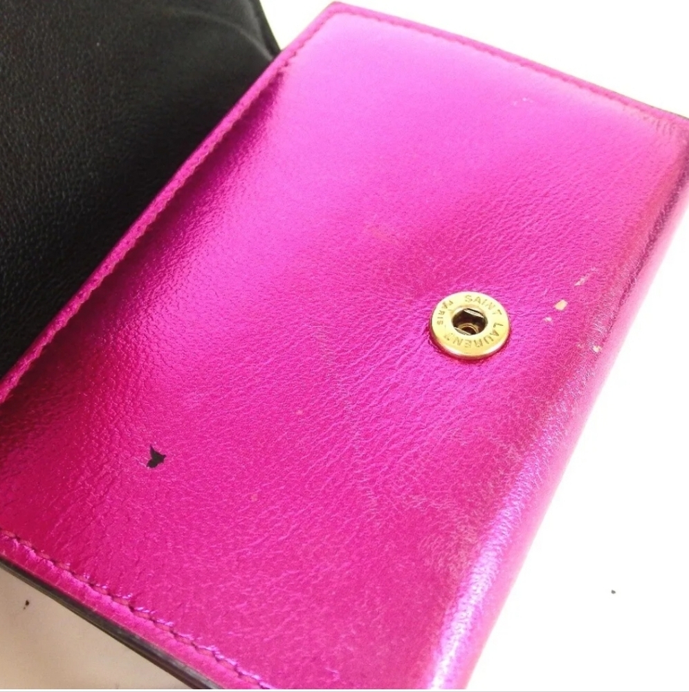 Authentic SAINT LAURENT Tri-fold wallet leather - Picture 5 of 11